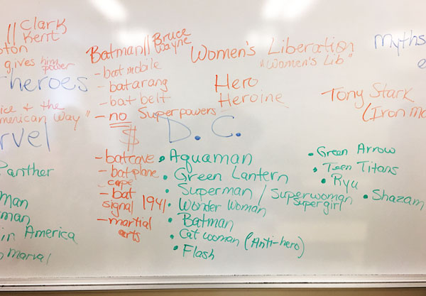 Mythology Class Whiteboard College Experience